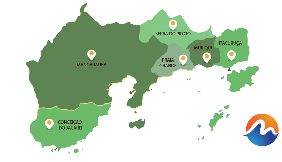 mapa distritos mangaratiba